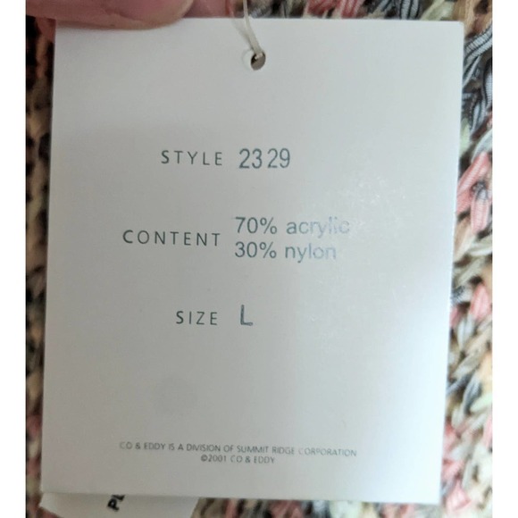 Vintage Co & Eddy Womens Crochet Mock Neck Sweater Size L Multicolor NWT Y2K - Picture 4 of 4